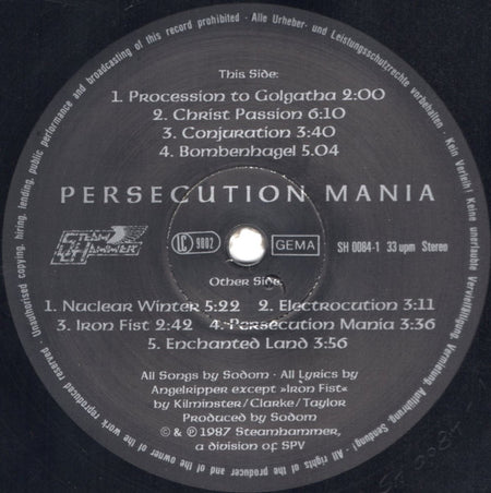 Sodom : Persecution Mania (LP, Album)