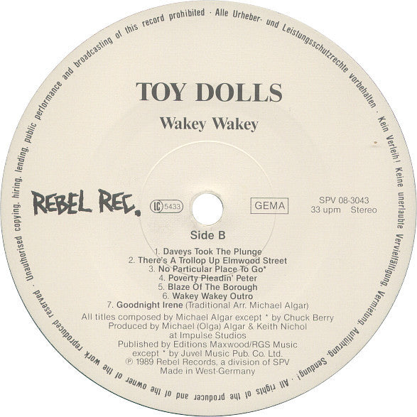 Toy Dolls : Wakey Wakey! (LP, Album)