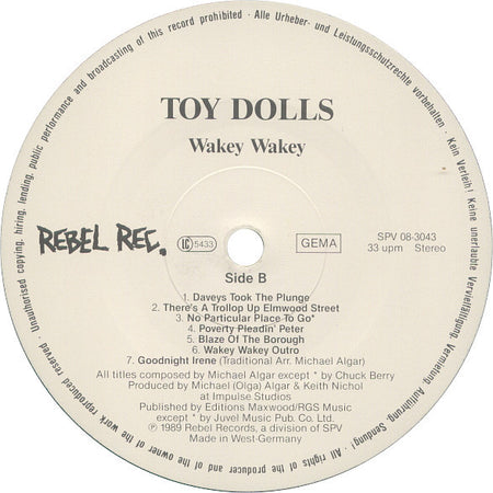 Toy Dolls : Wakey Wakey! (LP, Album)
