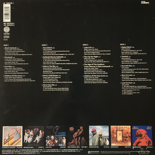 Black Sabbath : Blackest Sabbath: Black Sabbath 1970-1987 (2xLP, Comp, Gat)