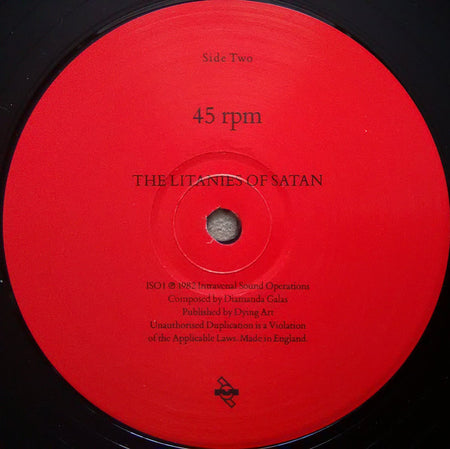Diamanda Galás : The Litanies Of Satan (12", RE)