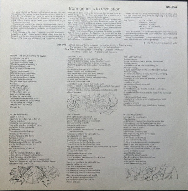 Genesis : From Genesis To Revelation (LP, Album, RE)