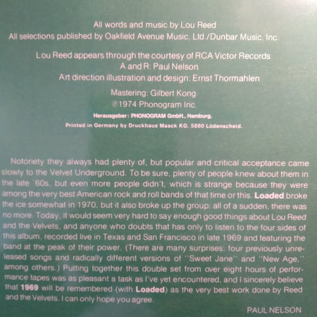 The Velvet Underground : 1969 Velvet Underground Live With Lou Reed (2xLP, Album, RE, Gat)