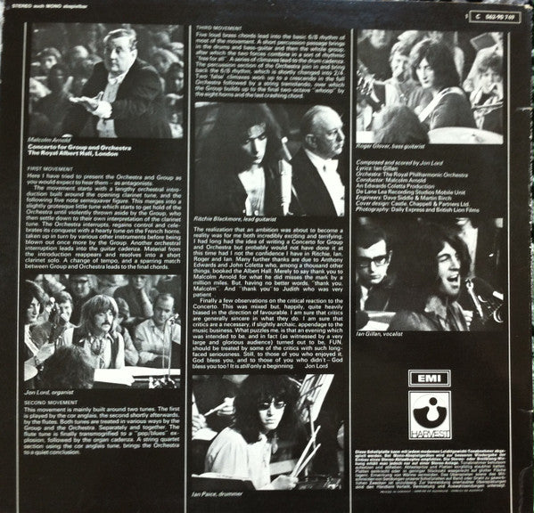 Deep Purple, Royal Philharmonic Orchestra, Malcolm Arnold : Concerto For Group And Orchestra (LP, Album)