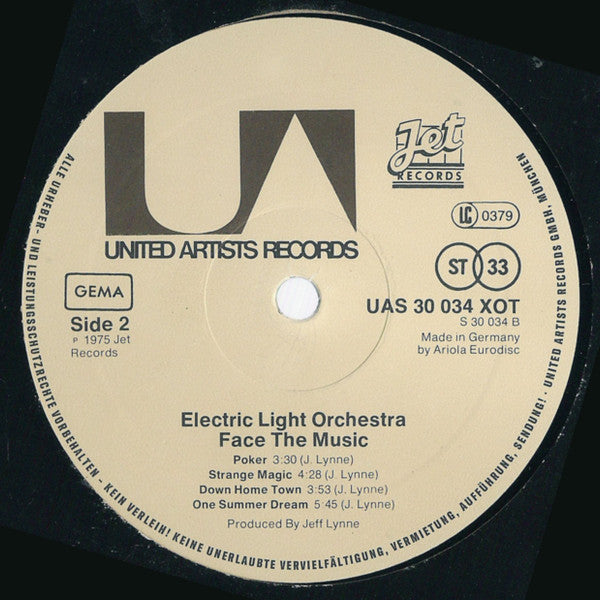 Electric Light Orchestra : Face The Music (LP, Album, RE)