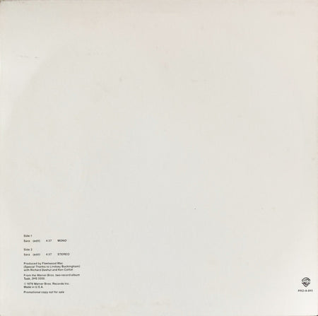 Fleetwood Mac : Sara (12", Mono, Promo)
