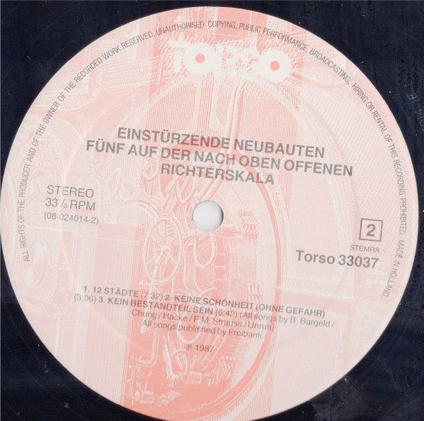 Einstürzende Neubauten : Fünf Auf Der Nach Oben Offenen Richterskala (LP, Album)
