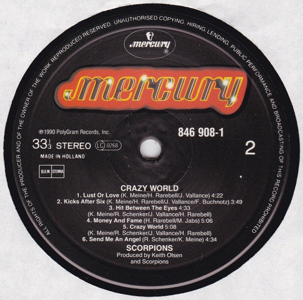Scorpions : Crazy World (LP, Album, PRS)