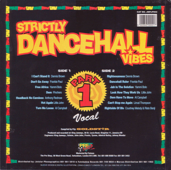 Various : Strictly Dancehall Vibes / Vocals (Part 1) (LP, Comp)
