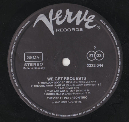 The Oscar Peterson Trio : We Get Requests (LP, Album, RE)