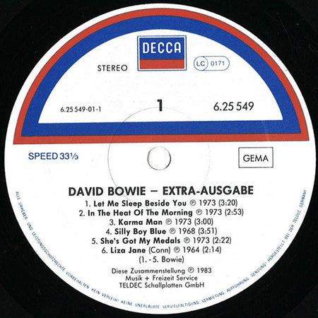 David Bowie : Extra-Ausgabe (LP, Comp)