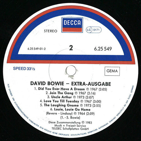 David Bowie : Extra-Ausgabe (LP, Comp)