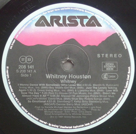 Whitney Houston : Whitney (LP, Album)