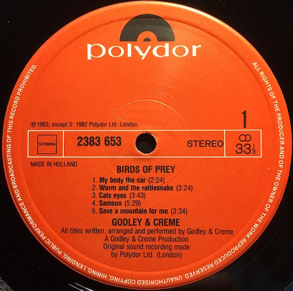 Godley & Creme : Birds Of Prey (LP, Album)