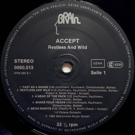 Accept : Restless And Wild (LP, Album)