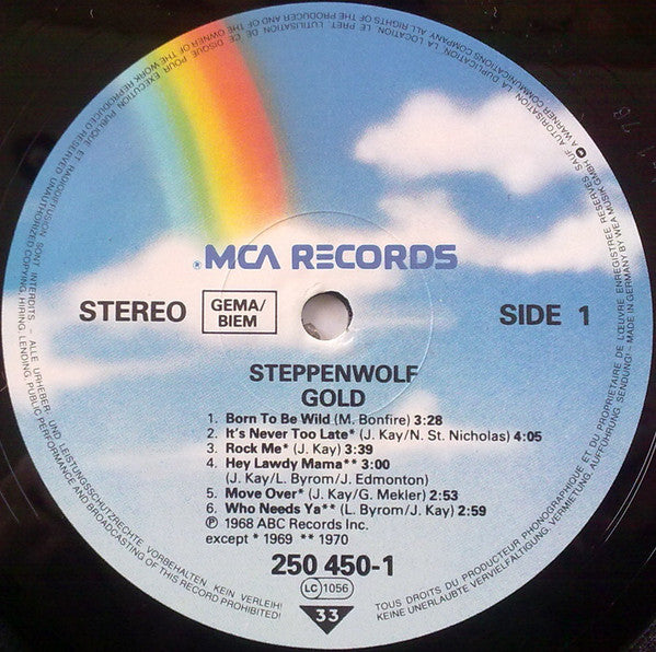 Steppenwolf : Gold (Their Great Hits) (LP, Comp, RE)