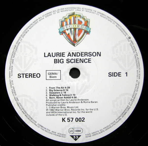 Laurie Anderson : Big Science (LP, Album)
