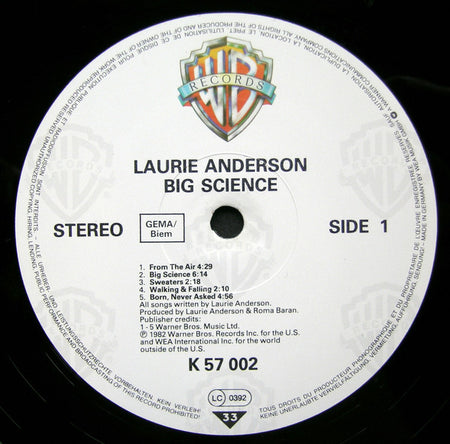 Laurie Anderson : Big Science (LP, Album)