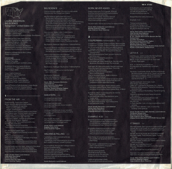Laurie Anderson : Big Science (LP, Album)