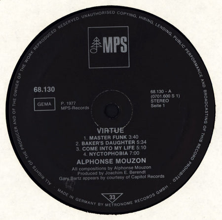 Alphonse Mouzon : Virtue (LP, Album)