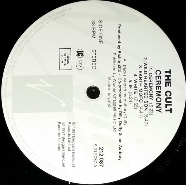 The Cult : Ceremony (LP, Album)