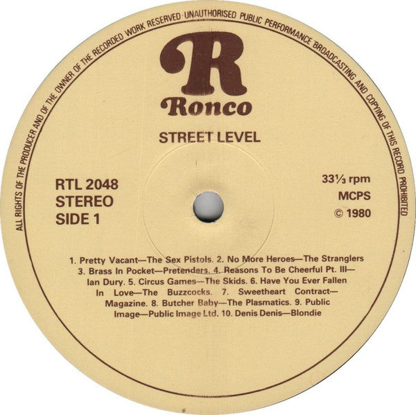 Various : Street Level (20 New Wave Hits) (LP, Album, Comp)