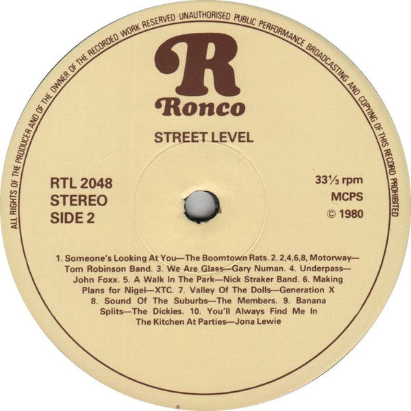 Various : Street Level (20 New Wave Hits) (LP, Album, Comp)