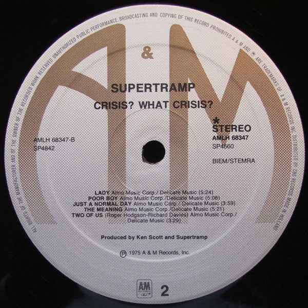 Supertramp Crisis? What Crisis? (LP) (Near Mint (NM Or M ))