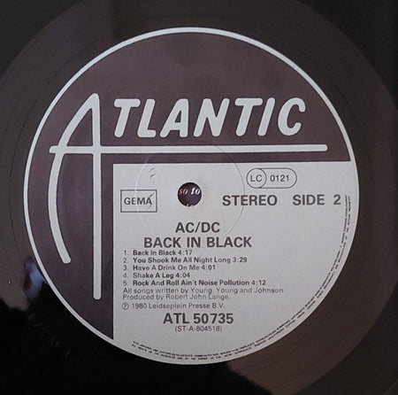 AC/DC : Back In Black (LP, Album, RE)