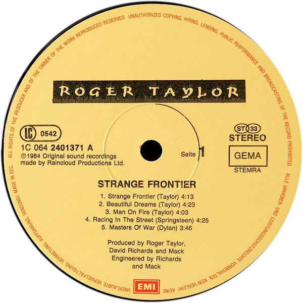 Roger Taylor Strange Frontier (LP) (Near Mint (NM Or M ))