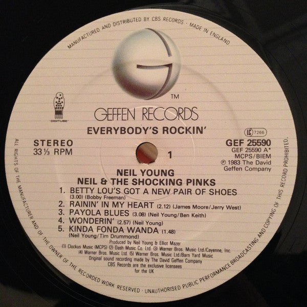 Neil Young & The Shocking Pinks : Everybody's Rockin' (LP, Album)