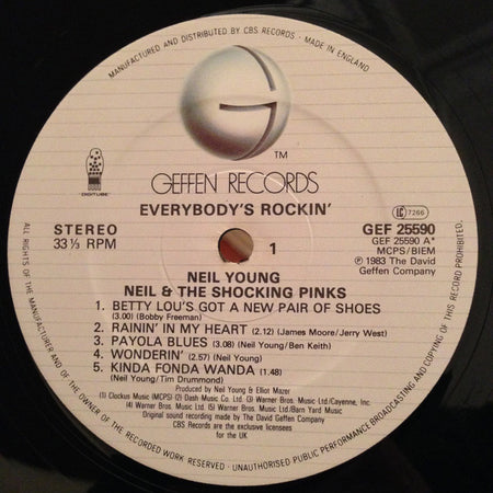 Neil Young & The Shocking Pinks : Everybody's Rockin' (LP, Album)