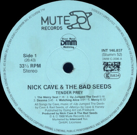 Nick Cave & The Bad Seeds : Tender Prey (LP, Album)