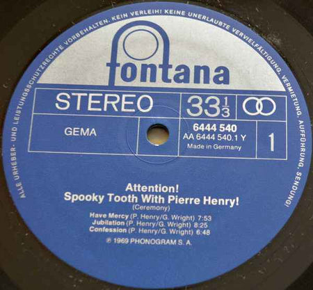 Spooky Tooth With Pierre Henry - Ceremony (LP) (Near Mint (NM or M-))