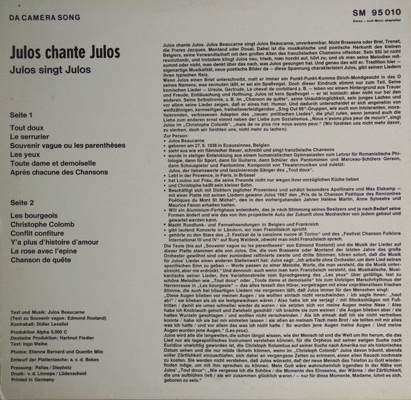 Julos Beaucarne : Julos Chante Julos (LP, Album)