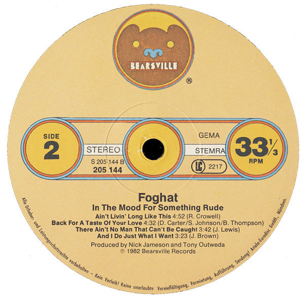 Foghat : In The Mood For Something Rude (LP, Album)