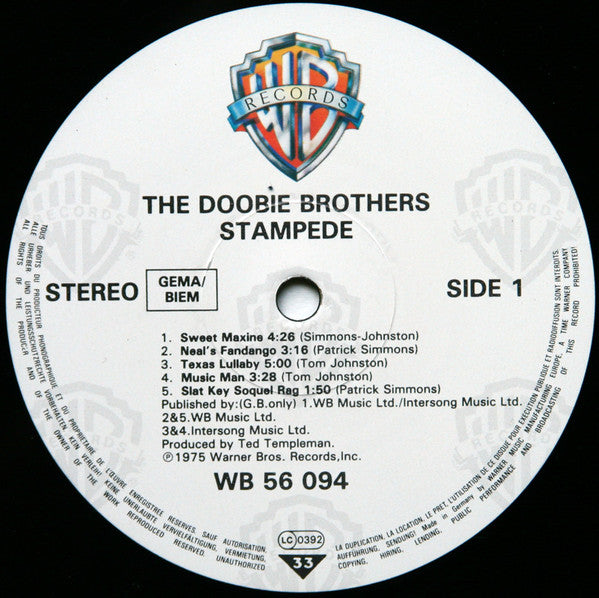 The Doobie Brothers : Stampede (LP, Album, RE)