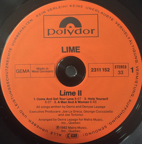 Lime (2) : Lime II (LP, Album)