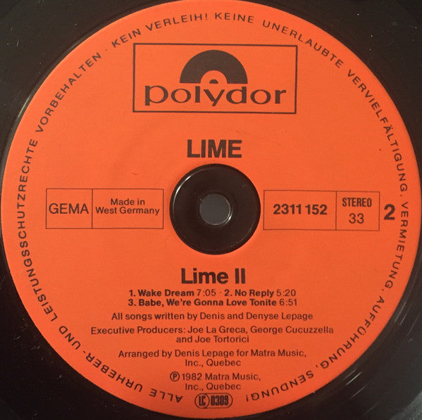 Lime (2) : Lime II (LP, Album)