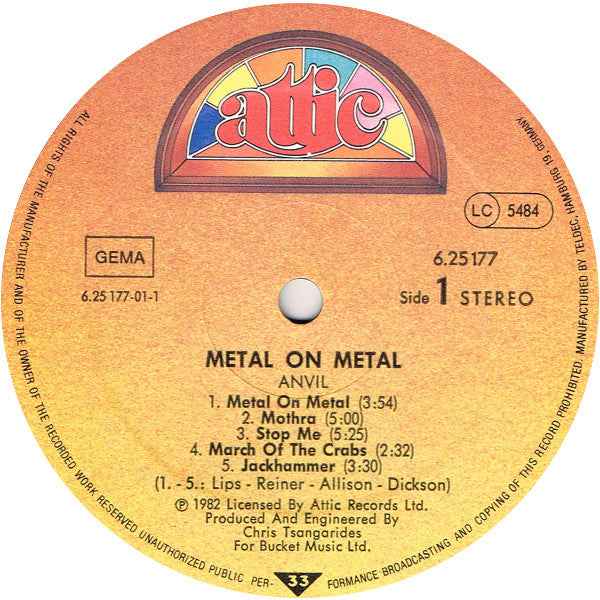 Anvil - Metal On Metal (LP) (Near Mint (NM or M-))