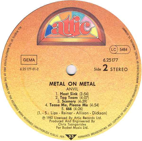 Anvil - Metal On Metal (LP) (Near Mint (NM or M-))