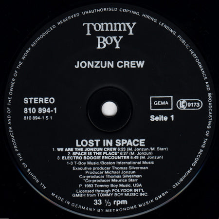 The Jonzun Crew : Lost In Space (LP, Album)
