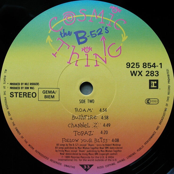 The B-52's : Cosmic Thing (LP, Album)