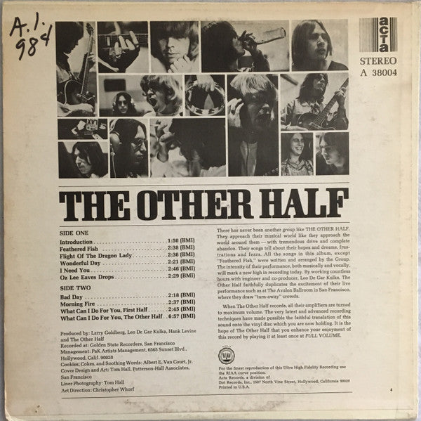 The Other Half : The Other Half (LP, Album, Ind)