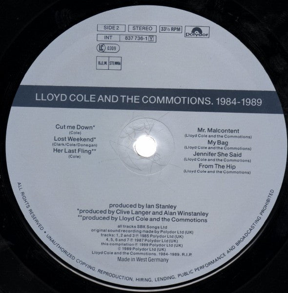 Lloyd Cole & The Commotions : 1984-1989 (LP, Comp, Gat)