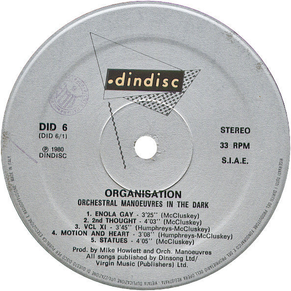 Orchestral Manoeuvres In The Dark : Organisation (LP, Album)