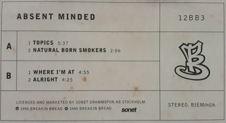 Absent Minded : Topics (12", EP, W/Lbl)