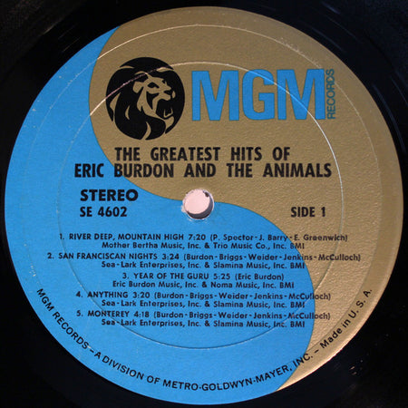 Eric Burdon & The Animals : The Greatest Hits Of Eric Burdon And The Animals (LP, Comp)