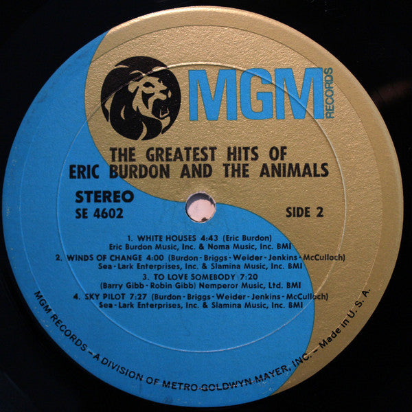 Eric Burdon & The Animals : The Greatest Hits Of Eric Burdon And The Animals (LP, Comp)