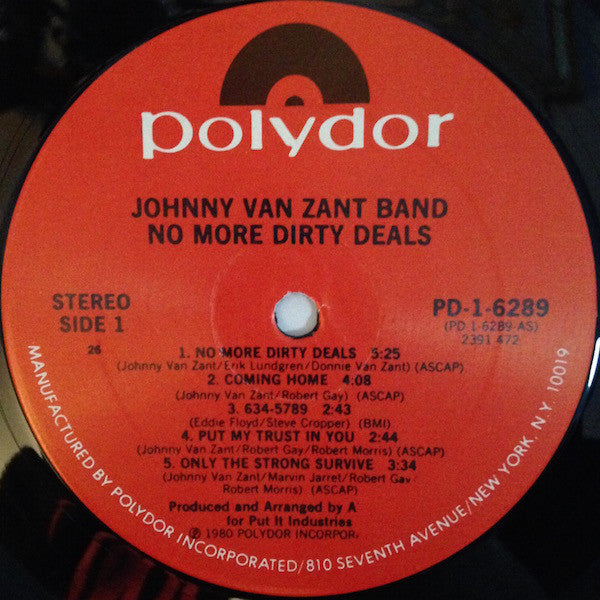Johnny Van Zant Band : No More Dirty Deals (LP, Album, Com)